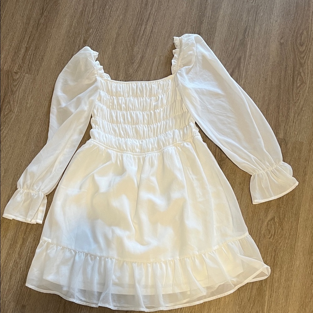 White ruffle dress